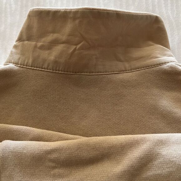 Zara cream colored cropped sweatshirt w fabric collar and button up front - S - Picture 7 of 8